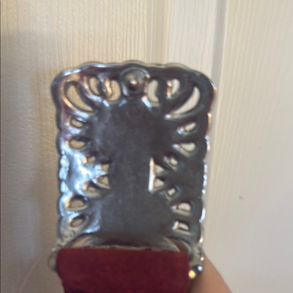 Ralph Lauren dark red suede Belt with Ornate Silver Buckle - Picture 5 of 6